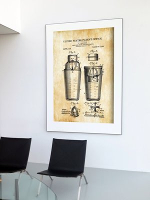 Plagát na stenu Miešačka na miešanie nápojov Americký patent