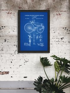 Poster Velocipede Jeffery patentovaný bicykel v USA