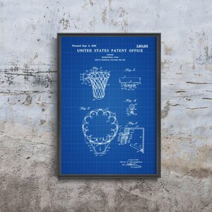 Poster Americký patent na basketbalový kôš