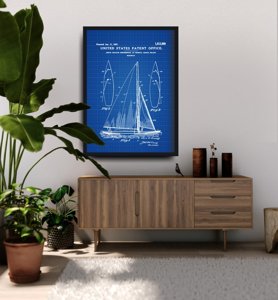 Plagát do obývačky Patent na plachetnicu Herreshoff