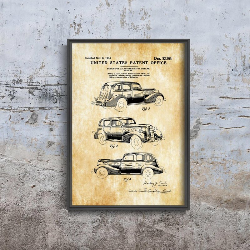 Poster Patent LaSalle Automobile