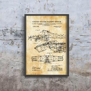 Plagát na stenu Patent na lietajúci stroj Alexandra Bella