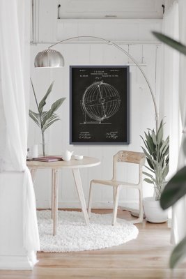 Poster Terrestro Sidereal Globe Patent Grey Nikki Marie Smith