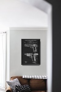 Plagát do obývačky Americký patent Colt Firearm Browning