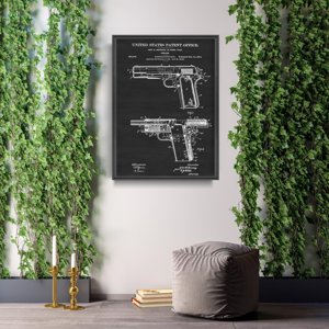 Plagát do obývačky Americký patent Colt Firearm Browning