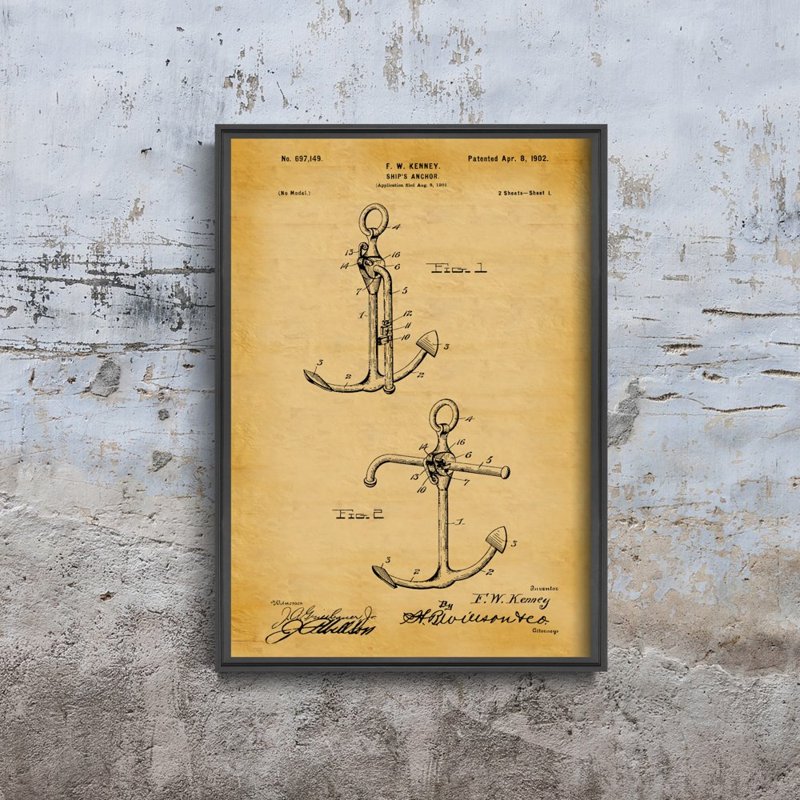Poster Patent kotvy lode Kenney