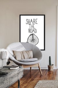Poster Nápis Share the road print