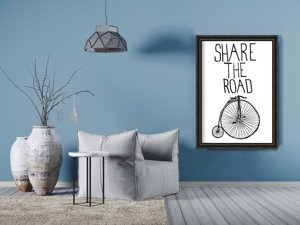 Poster Nápis Share the road print