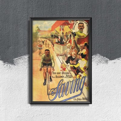 Plagát do obývačky vintage potlač bicykla