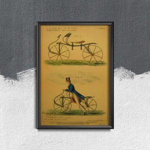 Poster na stenu Retro potlač bicykla Velocipede Johnson