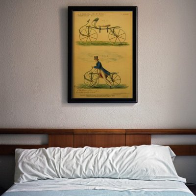 Poster na stenu Retro potlač bicykla Velocipede Johnson