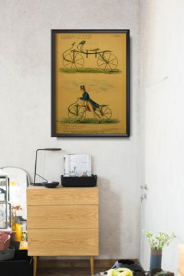 Poster na stenu Retro potlač bicykla Velocipede Johnson