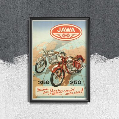 Poster na stenu Plagát Jawa Vintage Motocykel