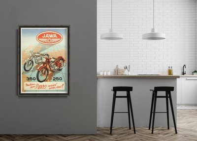 Poster na stenu Plagát Jawa Vintage Motocykel