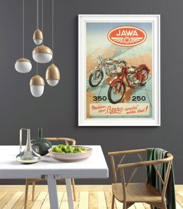 Poster na stenu Plagát Jawa Vintage Motocykel