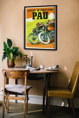 Retro plagát Medzinárodný motocykel Circu Pau
