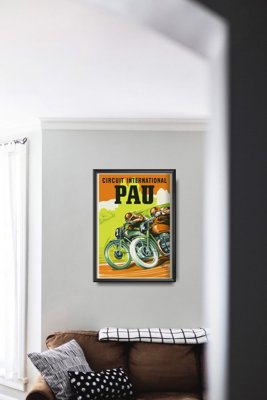 Retro plagát Medzinárodný motocykel Circu Pau
