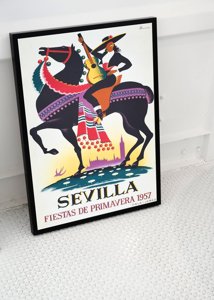 Plagát v retro štýle Fiesta de Primavera v Seville