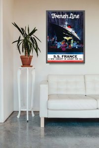 Vintage plagát do obývačky francúzska línia