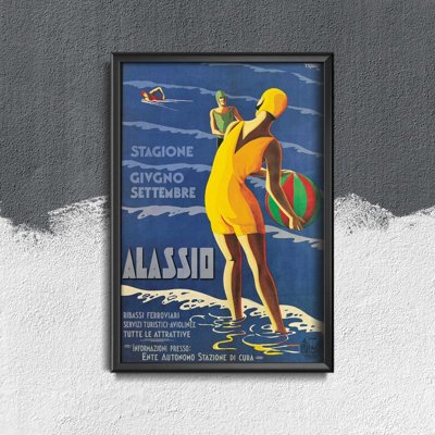 Plagát v retro štýle Taliansko Alassia