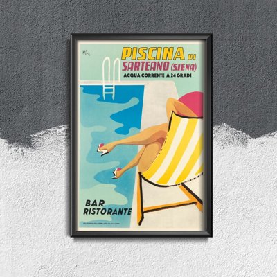 Plagát v retro štýle Taliansko Piscina di Sarteano