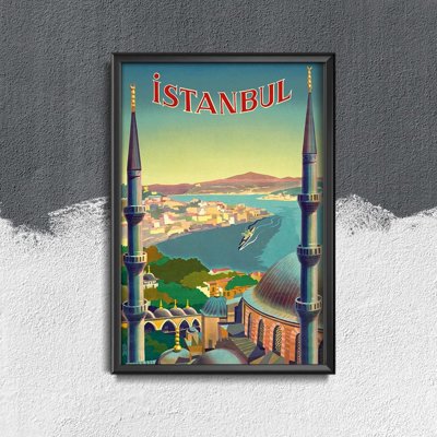 Plagát v retro štýle Istanbul, Turecko