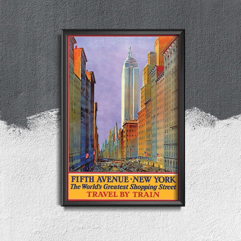 Plagát v retro štýle Piata Avenue v New Yorku