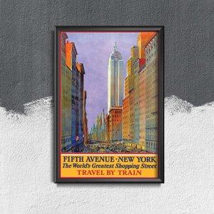 Plagát v retro štýle Piata Avenue v New Yorku