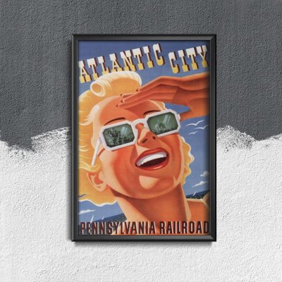 Plagát v retro štýle atlantické mesto