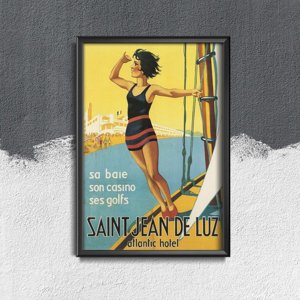 Retro plagát do obývačky Svätý Jean De Luz