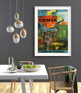 Plagát v retro štýle Keňa Afrika