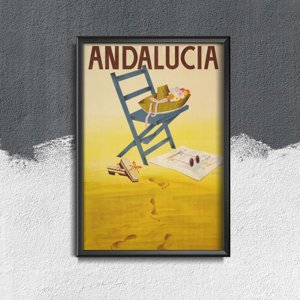 Plagát v retro štýle Španielsko Andalúzia