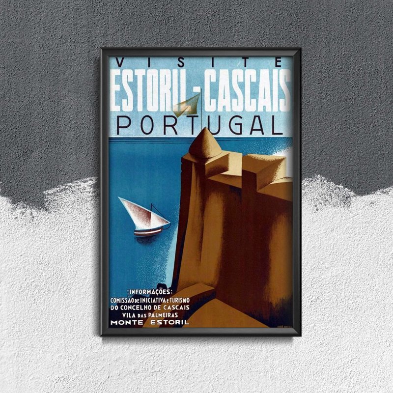 Vintage plagát Portugalsko Estoril Cascais