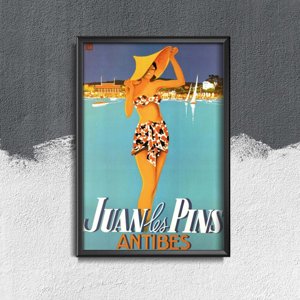 Plagát v retro štýle Francúzsko Juan Les Pins