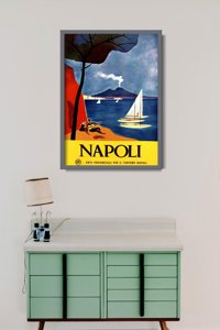 Plagát v retro štýle Taliansko Neapol