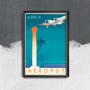 Vintage plagát do obývačky Aeroput Juhoslávia