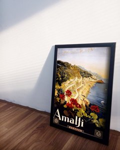 Plagát v retro štýle Amalfi Taliansko