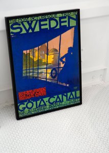 Vintage plagát Kanál Göta vo Švédsku