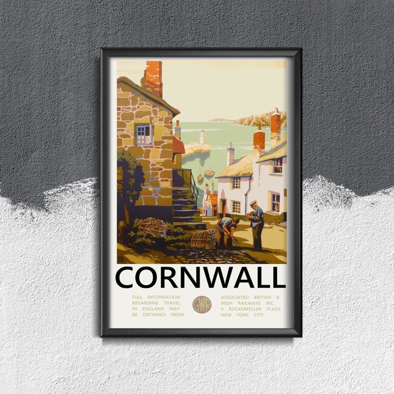 Plagát v retro štýle Cornwall