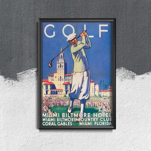 Plagát v retro štýle Miami Golf