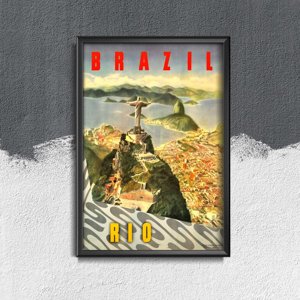 Plagát v retro štýle Brazília Rio