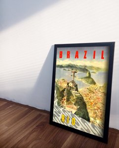 Plagát v retro štýle Brazília Rio