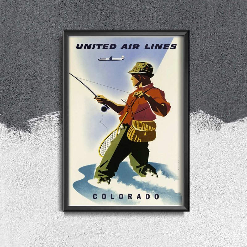 Plagát v retro štýle Colorado United Air Lines