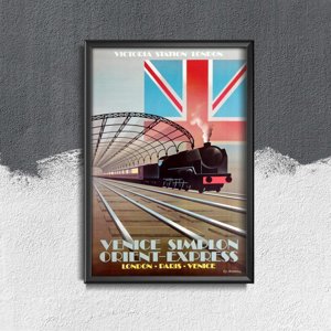 Retro plagát do obývačky Orient Express cestovanie