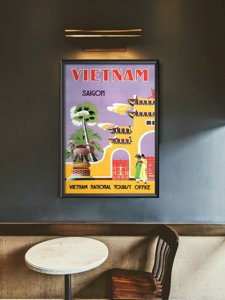 Plagát v retro štýle Vietnamský národný turista Saigon