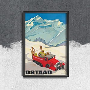 Retro plagát do obývačky Gstad Švajčiarsko