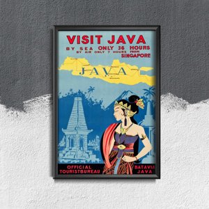 Vintage plagát Java Indonézia