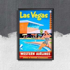 Vintage plagát Las Vegas Western Airlines