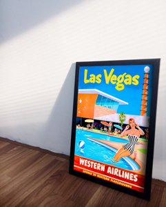 Vintage plagát Las Vegas Western Airlines