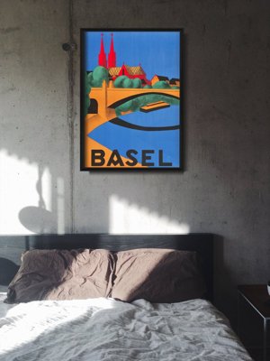 Plagát v retro štýle Bazilej Švajčiarsko